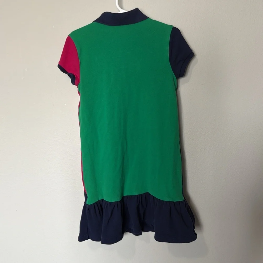 Polo Ralph Lauren Girls Dress Size 6X Colorful Classic Preppy Logo Pony Collar